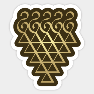 Indian Symbol of Knowledge and Wisdom saraswati Yantra Golden Design Digital Art Sticker